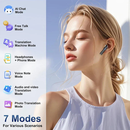 AI Language Translator Earbuds Real Time, 3-in-1 Bluetooth 5.3