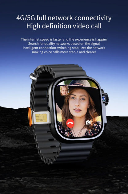 DW100 Pro 5G LTE Smartwatch Fingerprint Unlock Control Smart Watch 512GB