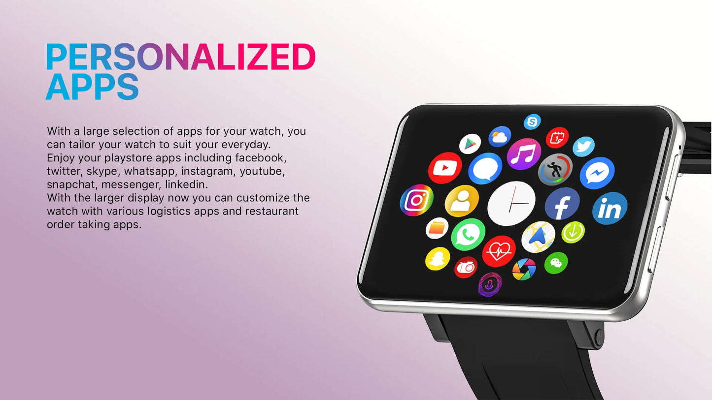 2.86 Inch Big Screen DM100 Smart Watch Android 7.1 OS Phone 3 GB 32GB 5MP Camera